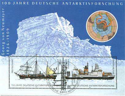 Briefmarke gewidmet der Vorschung der Antarktis