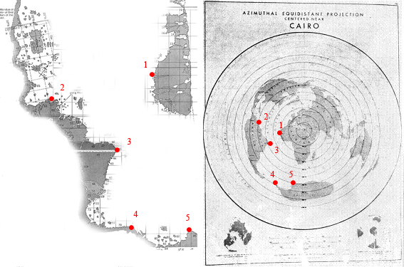 Сравнение азимутальной проекции и карты Пири Рейса